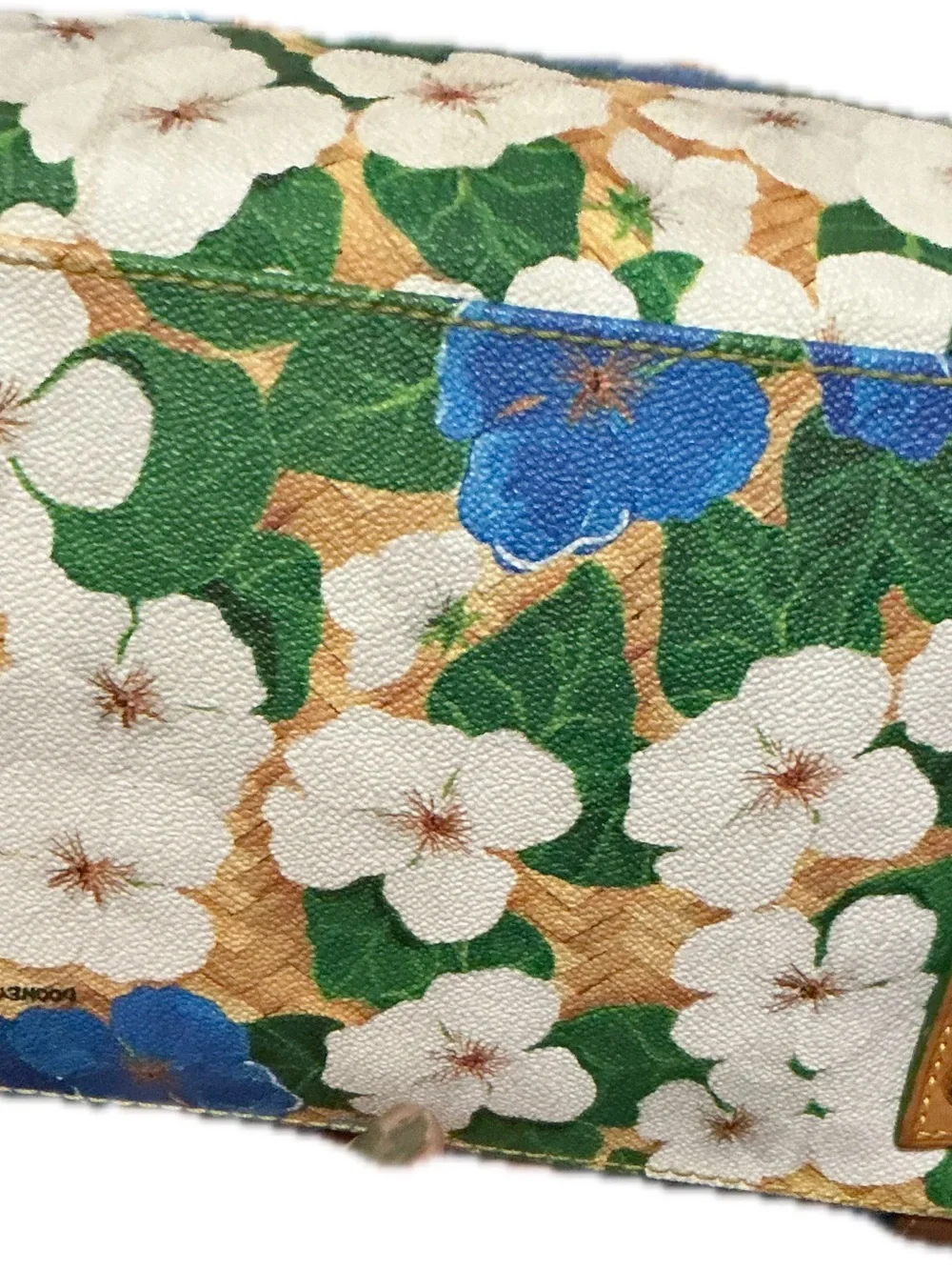 Dooney & Bourke Floral Satchel in Blue, Green and Tan